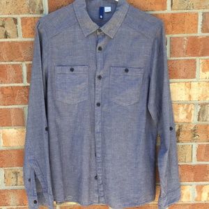 Divided H & M Women Chambray Button Down Size Small Shirt Casual